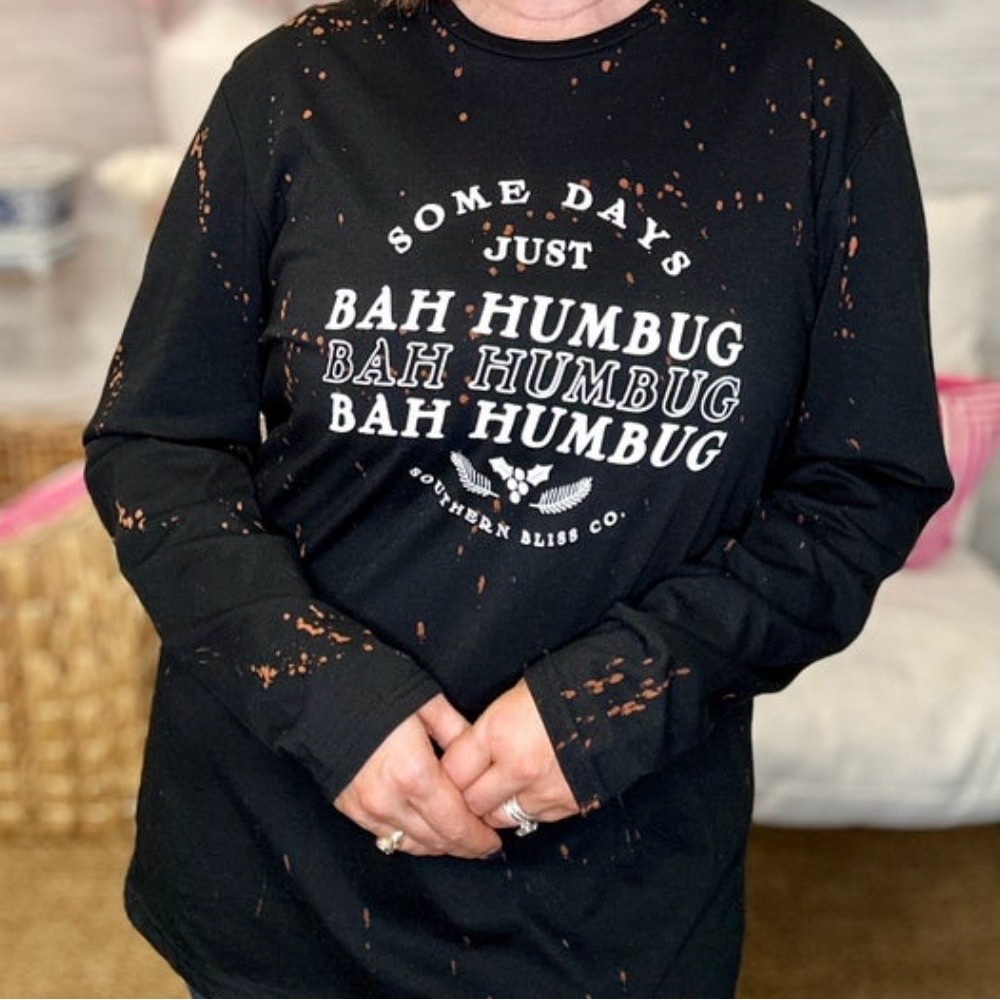 NWT bah hum bug bleached tee S - Picture 2 of 2